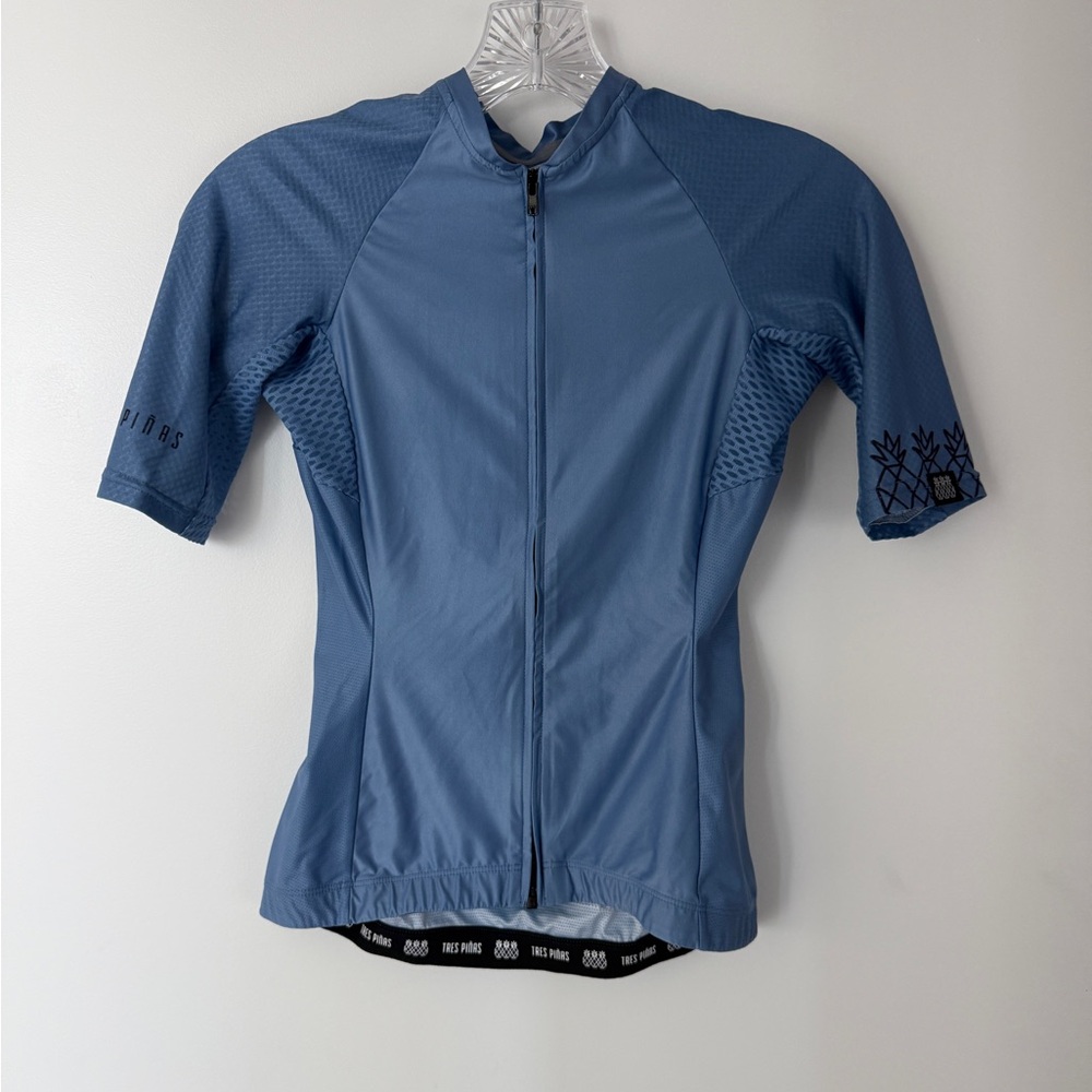 Tres Pinas Short Sleeve Blue Cycling Jersey